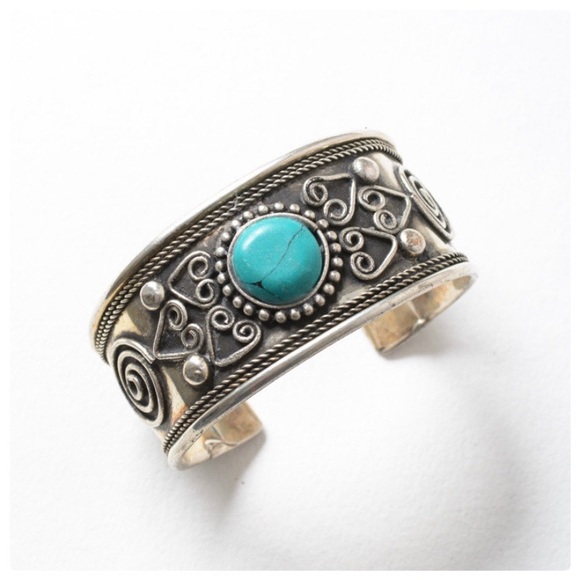 Bohemia Turquoise Stone Bangle Bracelet - Picture 8 of 8